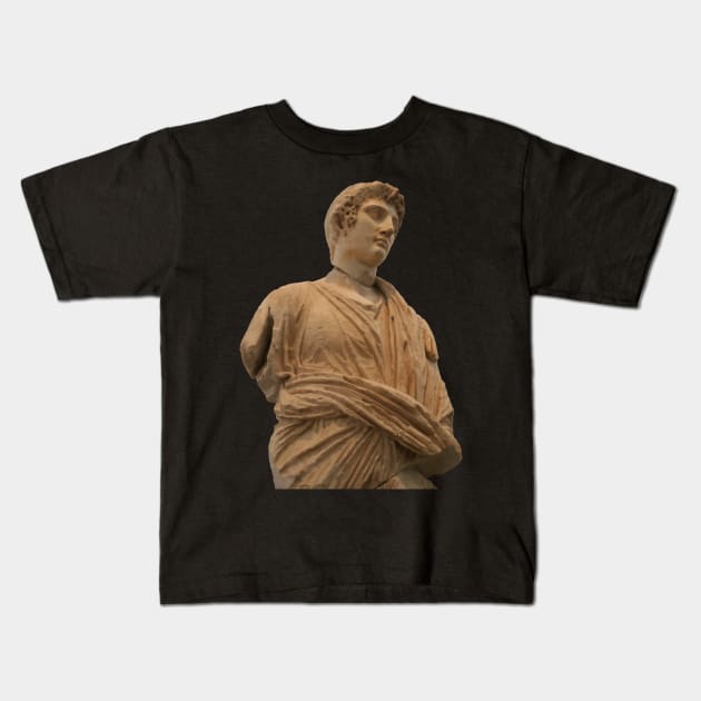 Statue of Roman Citizen Wearing Toga Vector Art Kids T-Shirt by taiche